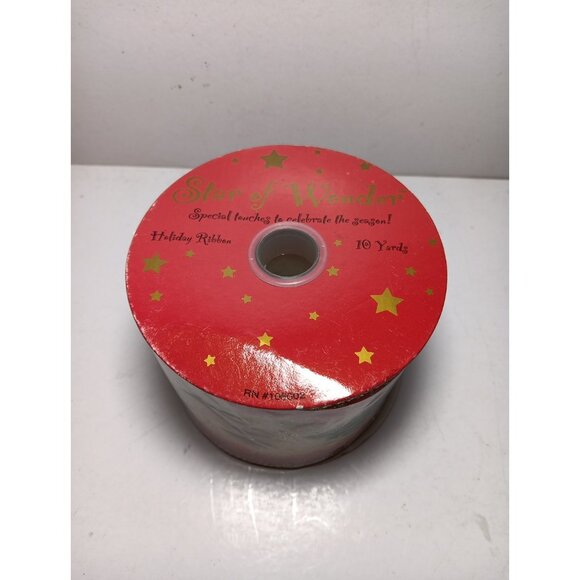 Wire Edged Ribbon Christmas Tree Pattern 2.5" wide 20yd 2 Rolls Craft Gift Wrap - Picture 8 of 8